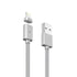 AussieSuperStore Homeware Supplies Tough Nylon Rope Style USB Lightning Charging  8 Pin to USB 2.0 Magnetic Data/Charger Cable (Silver) CBMEGAPCBLSLV